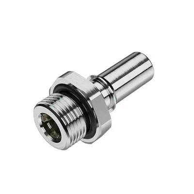 CPC Quick Connection Coupling: Straight, 3/8 in Pipe Size, Cool Blue - Chrome-Plated Brass Quick-Disconnect Tube Fittings