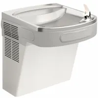 ELKAY Drinking Fountain: On-Wall, 19 13/16 in Ht, Front Pushbar, 8 gph @ 50°F, Silver (MPN EZS8S)