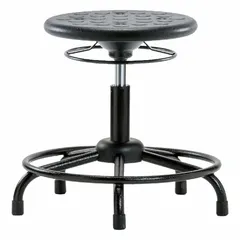 APPROVED VENDOR Polyurethane Lab Stool, 18-23 in Height, 13 in Seat, 5 Glides