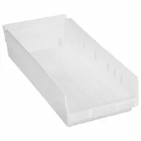AKRO-MILS Shelf Bin: 17 7/8 in Overall Lg, 8 3/8 in x 4 in, Clear, Nesting Capable, Not Hangable (MPN 30158SCLAR)