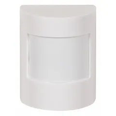 Surface/wall-mount motion sensor for security systems. Includes lithium batteries. Compatible with STI-3610G and 2015 Musical Wireless Chime series. Detects movement to trigger alerts in commercial or industrial settings.
