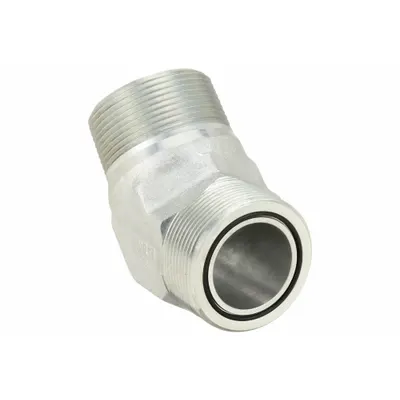 AEROQUIP Hydraulic Hose Adapter: 1 1/2 in x 1 1/2 in Fitting Size, Male x Male, ORS x NPTF - ORS-to-NPTF Steel Hydraulic Hose Adapters