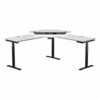 VERSADESK Standing Desk: Black, Wood, 72 in Overall Wd, 72 in Overall Dp, 45 1/2 in Max Desktop Ht (MPN VT1287272-03-01)