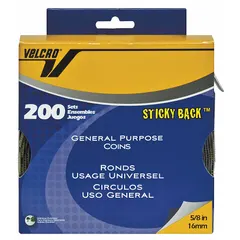 Pre-cut disc with 3/4 in diameter, made of nylon, featuring a hook-and-loop closure in beige with an adhesive backing. Suitable for securing lightweight components, cable management, or mounting small tools in industrial settings.