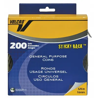 VELCRO BRAND Hook-and-Loop Fastener: Disc, 3/4 in Overall Dia, Hook-and-Loop, Beige - Pre-Cut Discs