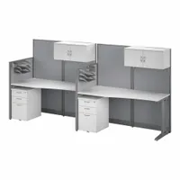 BUSH BUSINESS FURNITURE Modular Cubicle Workstation: 62 7/8 in Overall Ht, 129 in Overall Wd, White (MPN OIAH005WH)