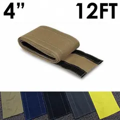 This fabric hook-and-loop cable floor cover is 12 ft long and 4 in wide, made of nylon in taupe. It provides a low-profile solution for managing cables across walkways and work areas, reducing trip hazards and protecting cables from foot traffic and equipment.