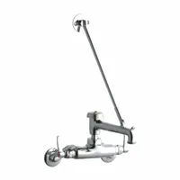 ELKAY Handle-Operated Faucet: Wall, Widespread, Brass, Chrome Plated, 4 gpm Flow Rate, Single Bend (MPN LK945BP07L2T)