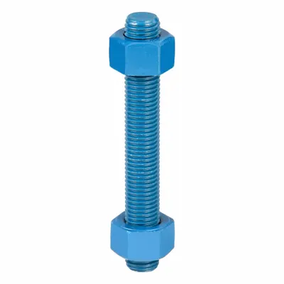USA FASTENER Fully Threaded Stud: 7/8"-9 Thread Size, Steel, Grade B7, PTFE Coated - PTFE-Coated Fully-Threaded Rods & Studs