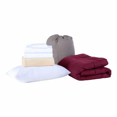 MARTEX T200 XL Twin Bed and Cot Sheets Burgundy - Bedding & Bath Linen Sets