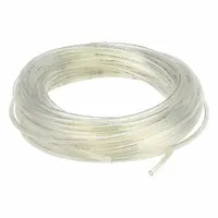 Polyurethane tubing with 1/4 in inner diameter and 3/8 in outer diameter, supplied in a 100 ft length. Beige color, Shore A 90 to 95 hardness, rated for maximum operating pressure of 170 psi at 73°F. Suitable for pneumatic and fluid transfer applications requiring flexibility and abrasion resistance