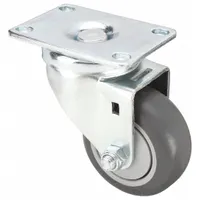 APPROVED VENDOR Plate Caster: Swivel, No Brake, Rubber, 3 in Wheel Dia., 1 1/4 in Wheel Wd, Swivel