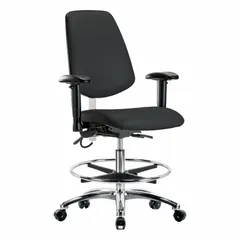 Vinyl ESD Task Chair with Arms, Aluminum Base, Adjustable Height 21 1/2" to 29"