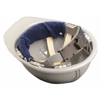 Terry cloth sweat band designed as a replaceable liner for hard hats and bump caps. Absorbs perspiration to improve comfort during prolonged wear in industrial environments