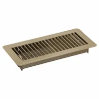 Floor Register: Floor, 5 1/2 in H, 11 1/2 in W, Louvered, Powder Coated, Brown, Steel Grille
