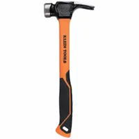 Lineman's Claw Milled Hammer: Steel, Textured Grip, Fiberglass Handle, 26 oz Head Wt, Milled (MPN 832-26)
