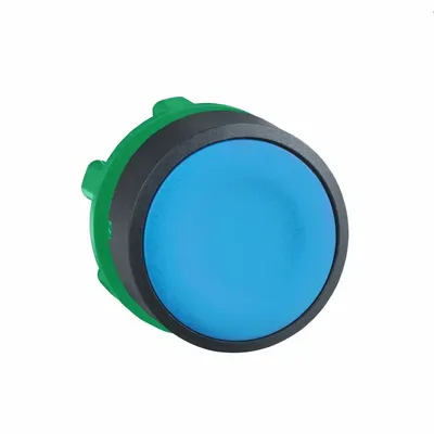 SCHNEIDER Flush Push Button: Blue, 22 mm Mounting Size, Non-Metallic - Flush-Mount & Recessed Push-Button Operators