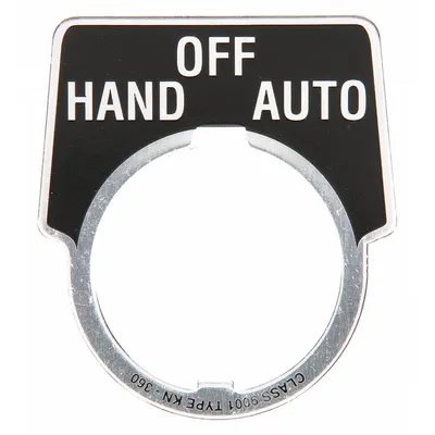SCHNEIDER Legend Plate: 30 mm Panel Mounting Size, Half-Round - Push-Button Rings & Plates