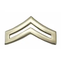 HEROS PRIDE Metal Rank Insignia: CPL. Chevron, 1 in, Silver, Metal, Clutch Pin, Rank Insignia, 1 PR (MPN 4420RN)