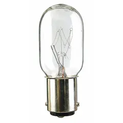 BA15d Double-Contact Bayonet Base Lamp, T7 Tubular, 120V AC, White