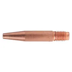 Standard duty contact tip for MIG welding, threaded connection, accepts up to 0.045 in wire diameter. Compatible with 24CT nozzle series. Sold in a 25-pack.