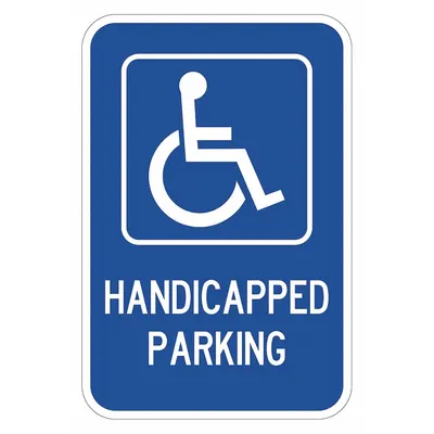 LYLE Handicap Parking Sign 18x12 Engineer Grade Aluminum - Handicapped Parking Signs