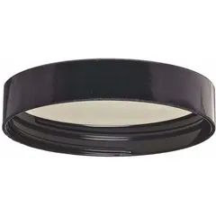 This black phenolic screw cap with a rubber liner is designed for wide-mouth laboratory bottles. It features a 58-400 mm screw closure size and is autoclavable, making it suitable for sterilizing media, samples, and reagents in research and laboratory settings.