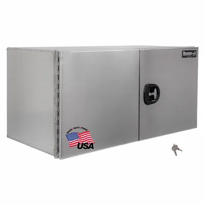 BUYERS PRODUCTS Double Barn-Door Box, Silver, 24 in Depth, Keyed Lock - Double Barn-Door Boxes