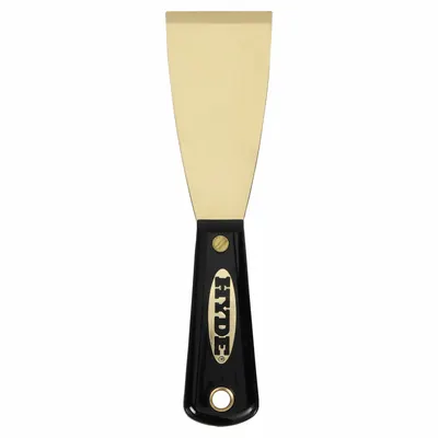 HYDE Putty Knife: Bld. Mat. Brass, Hdl. Mat. Nylon, Stiff, Straight Bld. Shape - Standard Scrapers