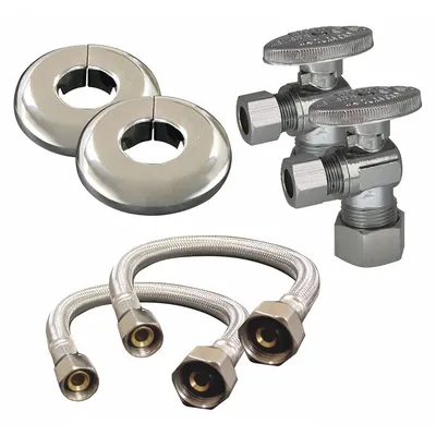 KISSLER Faucet Connector, 20 in, 250 psi, PVC/Stainless Steel, IAPMO - Faucet Connectors