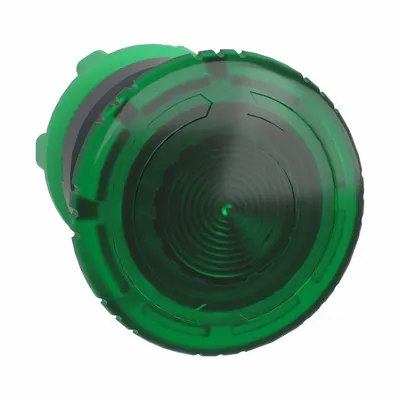 SCHNEIDER Mushroom Head Push Button: Green, 22 mm Mounting Size, Non-Metallic - Illuminated Mushroom-Head Push-Button Operators