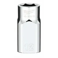 MILWAUKEE Standard Socket: Metric, 1/2 in Drive Size, 12 mm Socket Size, 6-Point, Std, Chrome (MPN 45-34-9113)