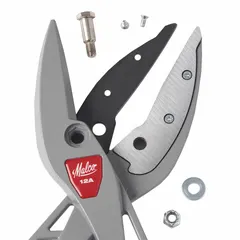 Steel replacement blade for snips with a 3-inch blade length. Rated for cutting 26-gauge galvanized steel. Used in HVAC, sheet metal fabrication, and roofing applications for precise cuts in thin-gauge steel.