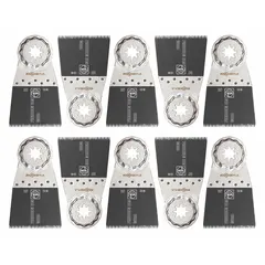 Starlock mounted blade for precision cutting. Overall length 3 13/16 in. Suitable for flush cuts and trimming in wallboard and plasterboard. Pack of 10.