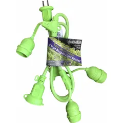 This multiple light string fixture includes three Medium (E26) sockets on a 4-foot length, operating on 110 to 220V AC. It is used for horticultural lighting applications such as indoor plant cultivation, greenhouses, and propagation setups where adjustable light positioning is required.