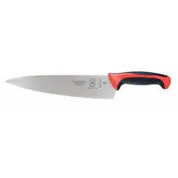 MERCER CUTLERY Chefs Knife: Sharp Edge, 10 in Overall Lg, Steel Blade, Red Handle, Stamped, Red (MPN M22610RD)
