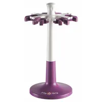 Pipette Holder: 13 1/8 in Overall Wd, 7 5/8 in Overall Ht, ABS Plastic/TPE, Magenta, (12) Pipettes (MPN 120057)