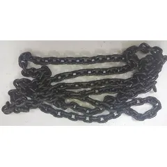 This load chain is designed for use with Dayton series hoists in material handling applications. It is suitable for lifting and suspending loads in industrial environments such as warehouses and manufacturing facilities. The chain measures 10 feet in length.