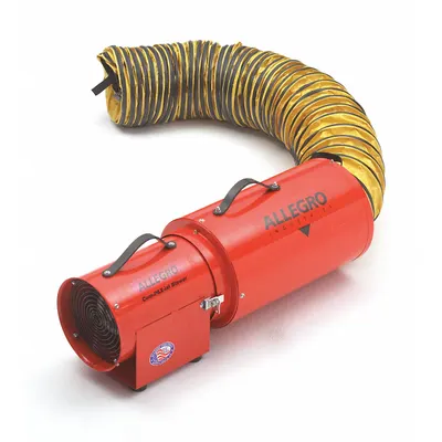 ALLEGRO Confined Space Fan: 115 V AC, 8 in Duct Dia, 1/3 hp Horsepower - Axial Blower & Ducting Combination Units