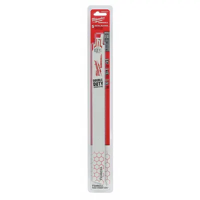 MILWAUKEE Reciprocating Saw Blade: 10 Teeth per Inch, 12 in Blade Lg, 0.02 in Blade Thick - Thick-Metal-Cutting Blades