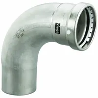VIEGA MEGAPRESS Crimp Elbow Fitting: 3 in Pipe x 3 in Pipe Size, FTG x Press-fit, FKM (MPN 98395)