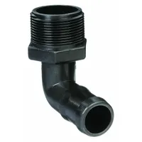 BANJO Barbed Hose Fitting: For 3/4 in Hose I.D., Hose Barb x NPT, 1 in x 3/4 in Fitting Size, Hex (MPN HB100/075-90)