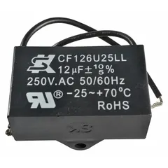 Capacitor for motor replacement, compatible with manufacturer model number 4HZ94A. Used in industrial equipment to provide electrical energy storage for starting or running motors, supporting consistent torque and preventing overheating.