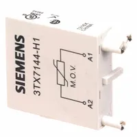 The SIEMENS MOV Suppressor 3TX7144-H1 is a metal-oxide varistor for surge protection in industrial electrical systems. It safeguards circuits from voltage spikes and transient surges, commonly used in control panels, motor starters, and automation equipment
