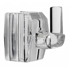 This wall elbow, made of acrylic, provides a mounting point for handheld showerhead hoses. It measures 1 inch in overall height and 1 inch in overall width. Suitable for residential or commercial bathroom installations where a handheld shower is needed.