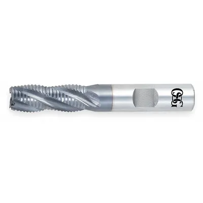 OSG Roughing End Mill: Cobalt, TiCN Coated, 6 Flute, Fine Pitch, 1-1/2" Mill Dia - General Purpose Cobalt Roughing End Mills