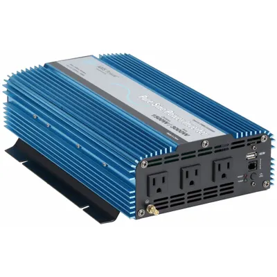 AIMS POWER Inverter: Pure Sine Wave, Post, 1,500 W Continuous Output Power, 4 Outlets - Inverters
