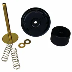 This black plunger is a replacement part for dispensing cans, designed to restore proper plunger function for controlled pouring of flammable liquids. It is compatible with manufacturer part number 10208.