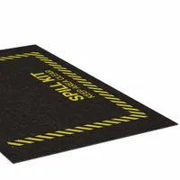 Entrance Mat: Spill Station, 3 ft x 5 ft, 1/8 in Thick, Polypropylene, Adhesive Backed, Black (MPN GRPWS3509-BK)