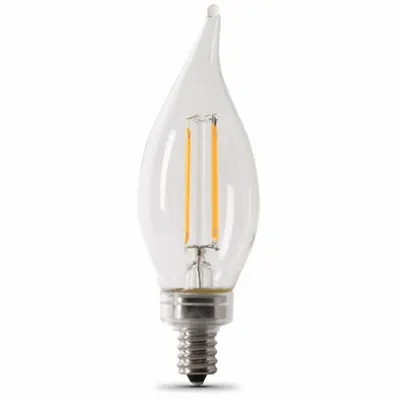 FEIT ELECTRIC Compact LED Bulb: Candelabra Screw (E12), LED, (BA) Bullet Angled, BA10 - Candelabra Screw Base (E12) Lamps